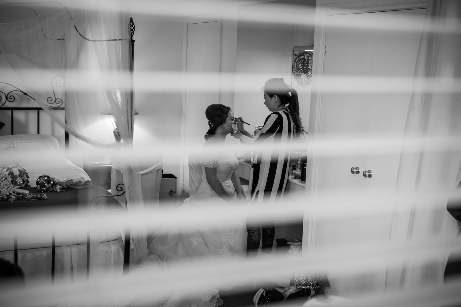 Makeup artist at work.