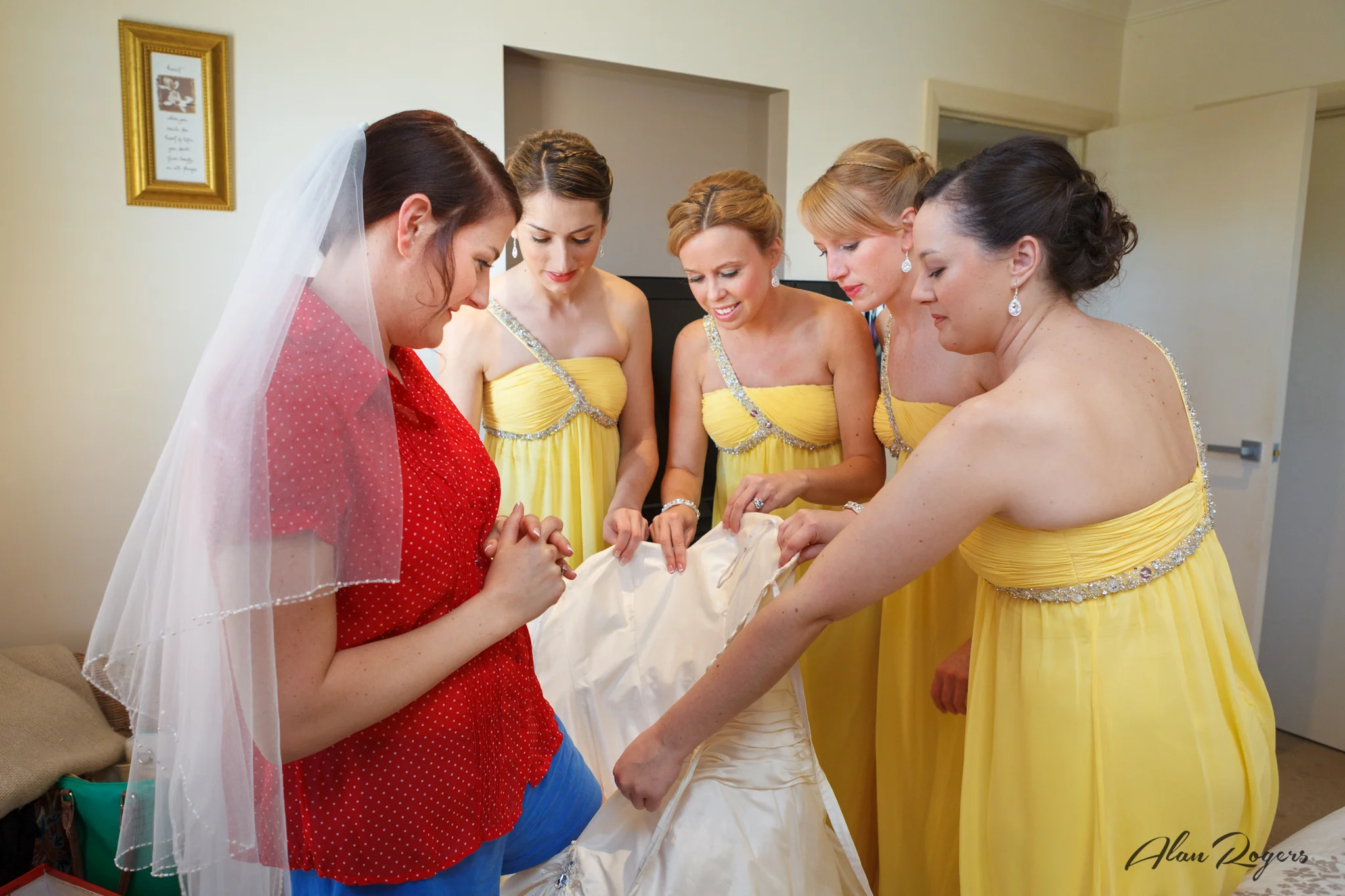 Looking into the dress.