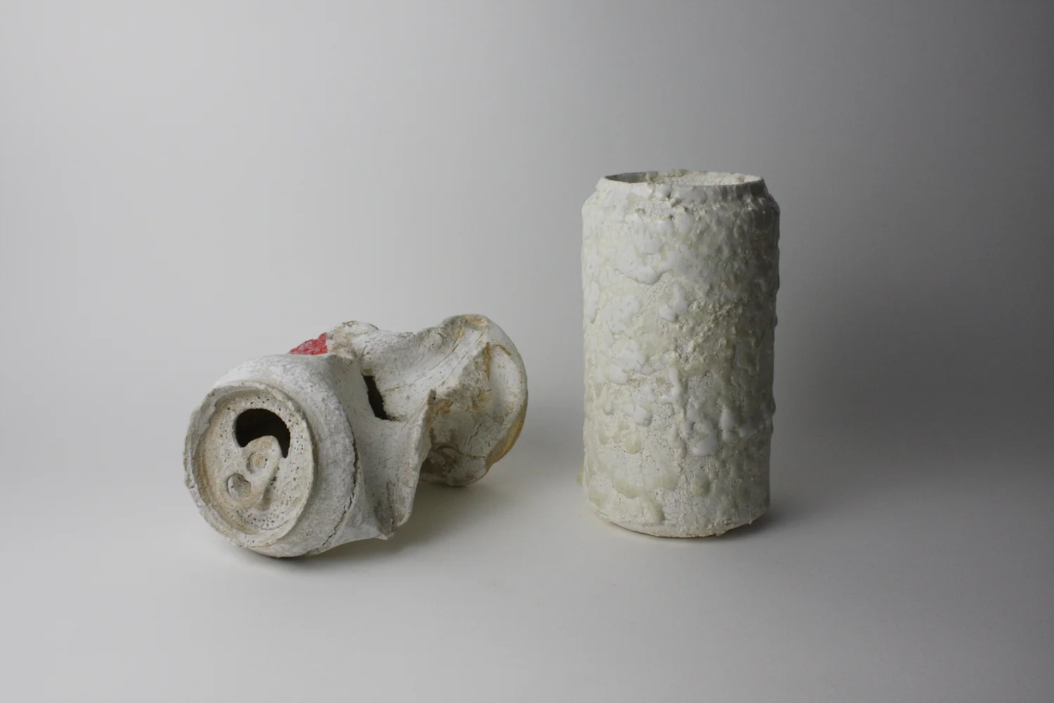  left :  2015  7.25 x 5 x 4.75 inches  Glazed Ceramic     right :  2015  7.25 x 4 inches  Glazed Ceramic 