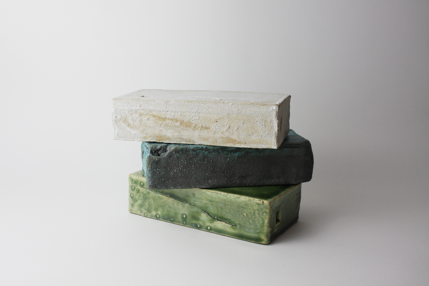  2015  2 x 4 x 8 inches &nbsp;x 3 pieces  Glazed Ceramic 