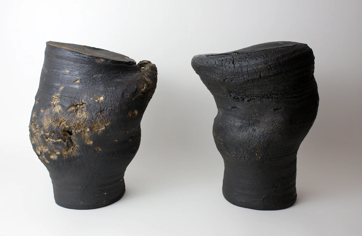 left :  2016  10 x 8 x 7.5 inches  Glazed Ceramic     right :  2016  10.25 x 7.75 inches  Glazed Ceramic 