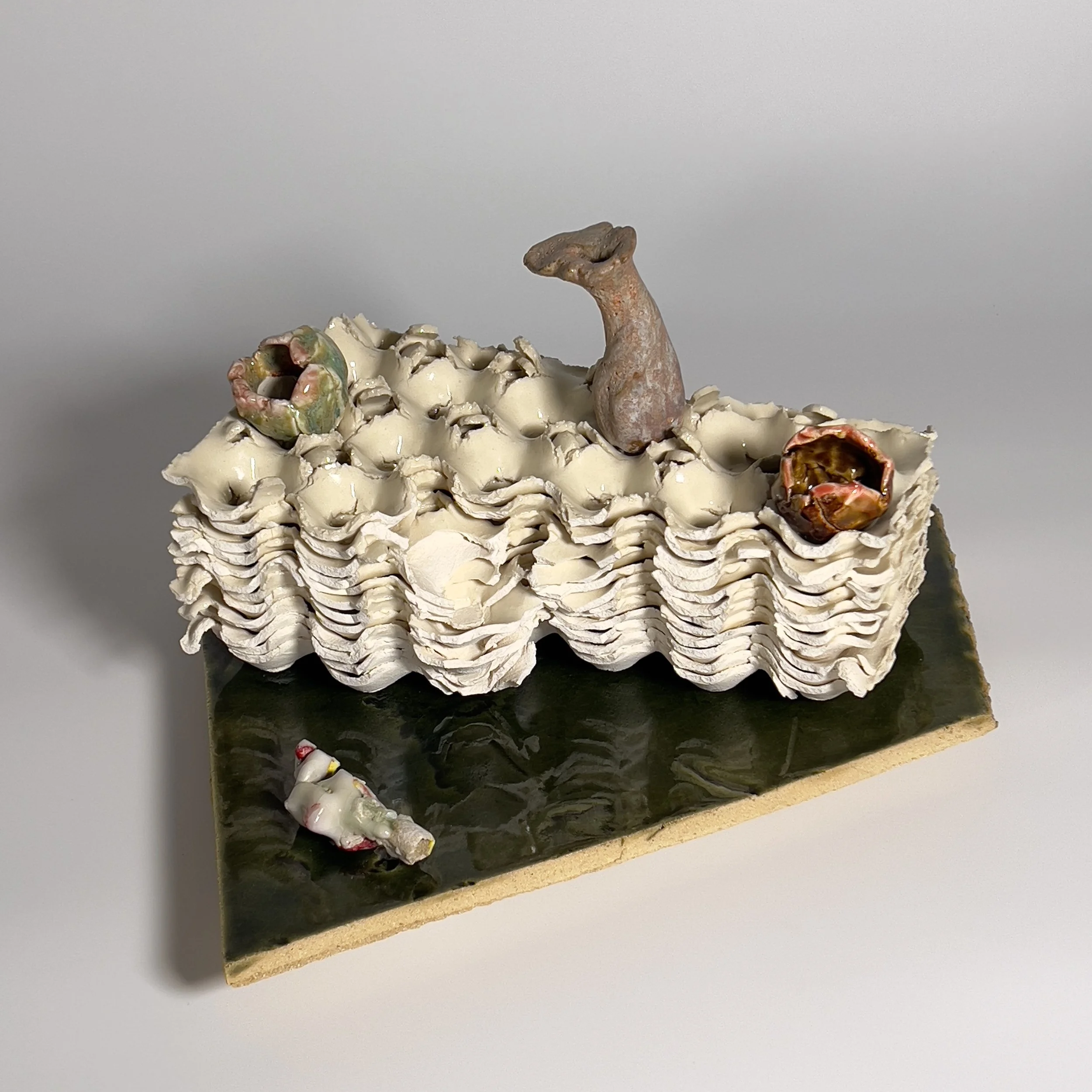  2025  Glazed ceramics and epoxy  8.5 x 15x 16inches 