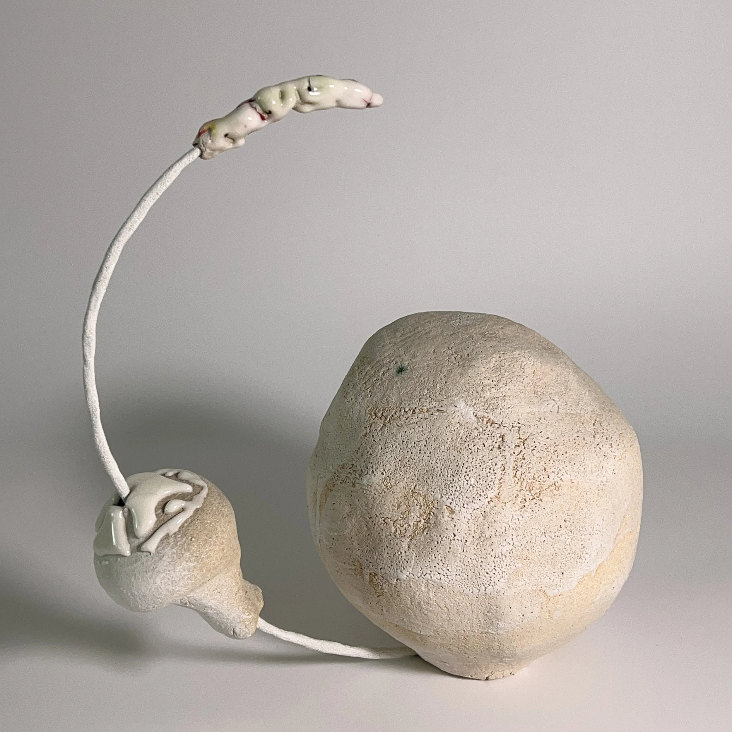  2025  Glazed ceramics, epoxy, metal wire, white sand and epoxy glue  14.5 × 14 x 8 inches   