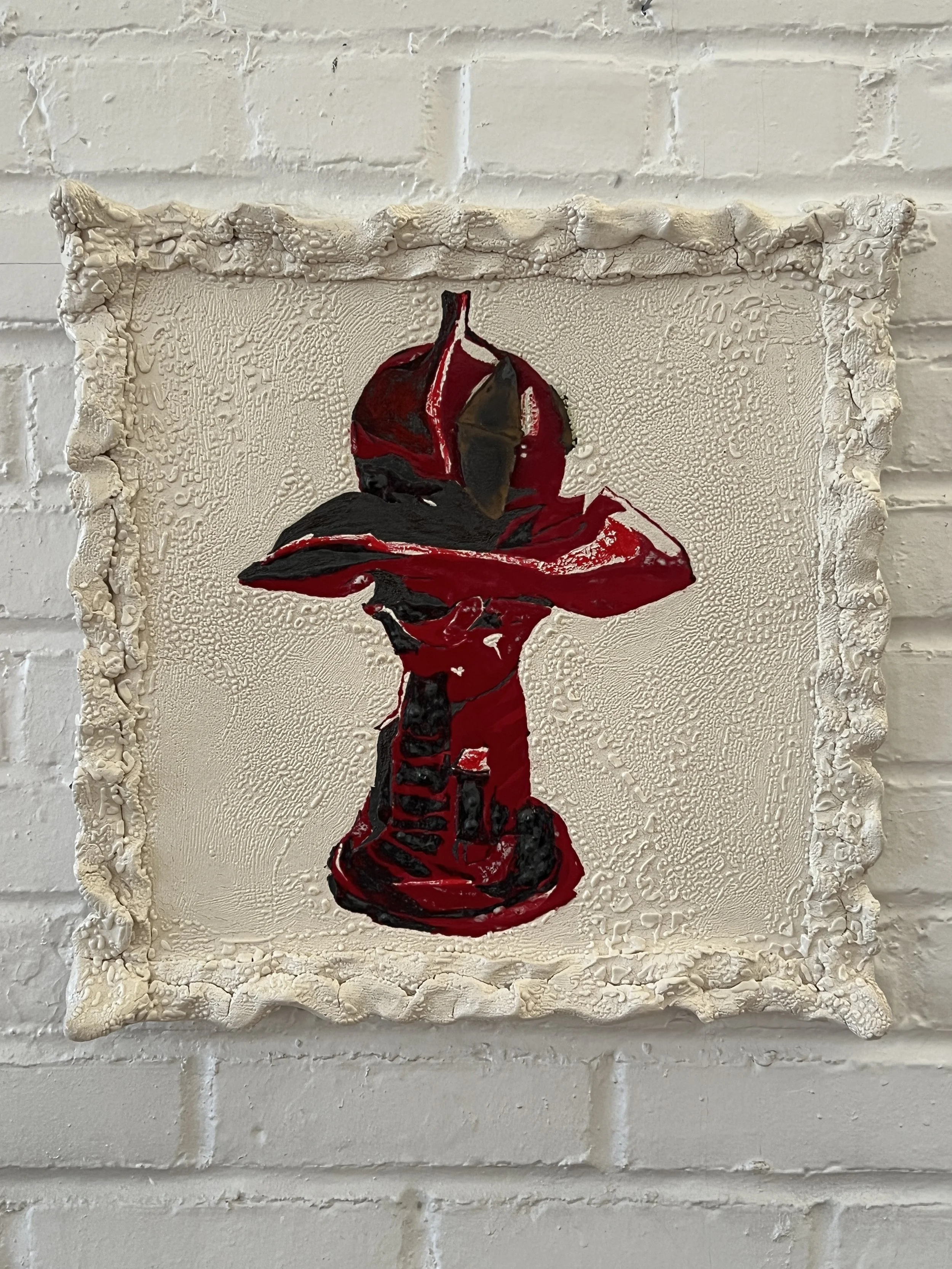  2026  17 × 17 × 1.5 inches  Glazed ceramic and Vinyl paint  