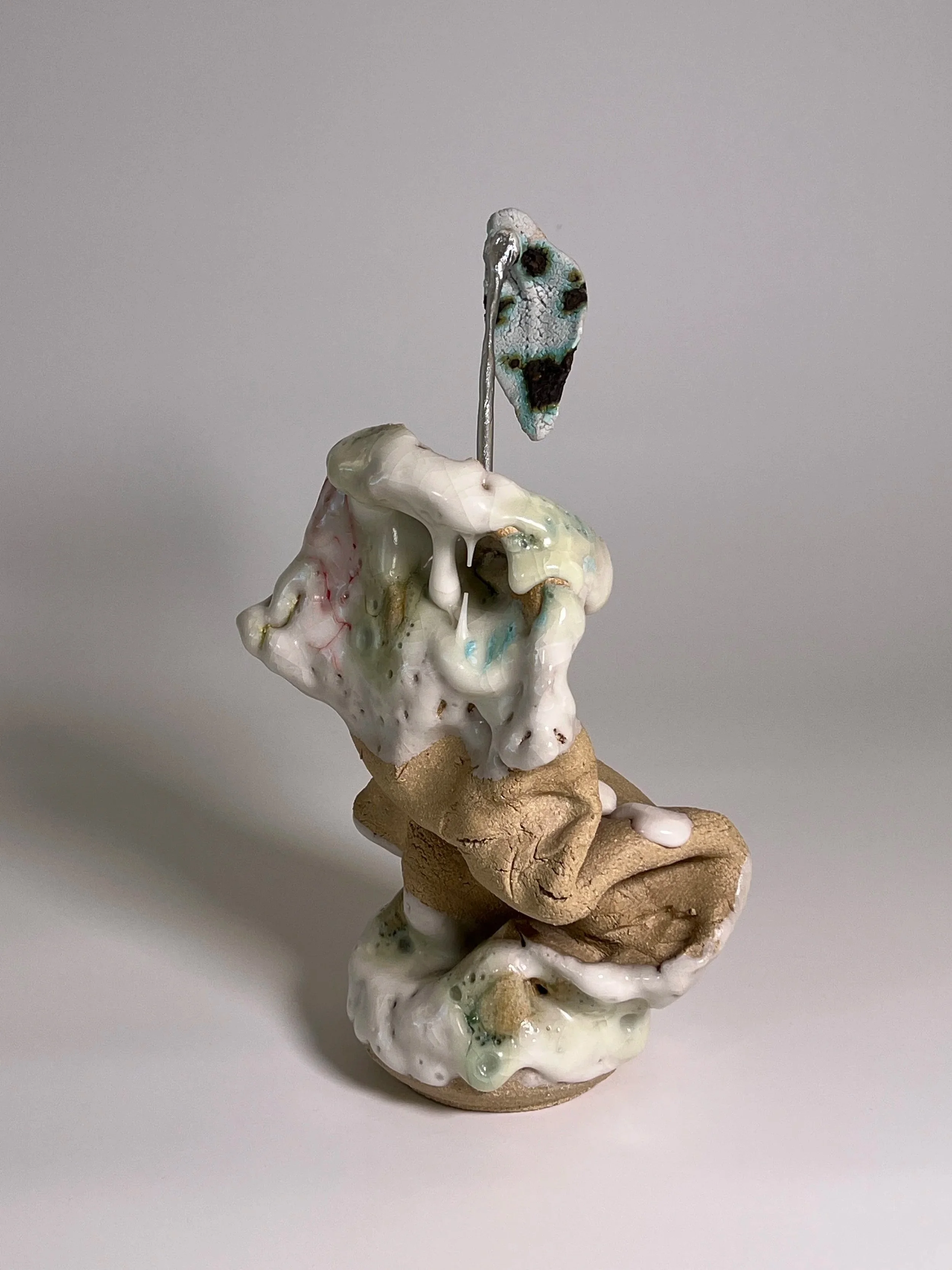  2026  Glazed ceramics, metal wire, epoxy, epoxy glue, and silver spray paint  11.5 × 7.5 × 6.5 inches 