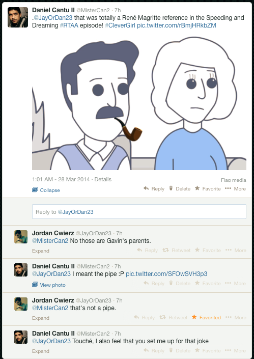 I was able to tweet to this animator and he schooled me with his cleverness.