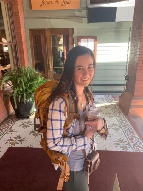 Me looking the most Colorado I’ve ever looked outside of the hotel we stayed at, The Boulderado .