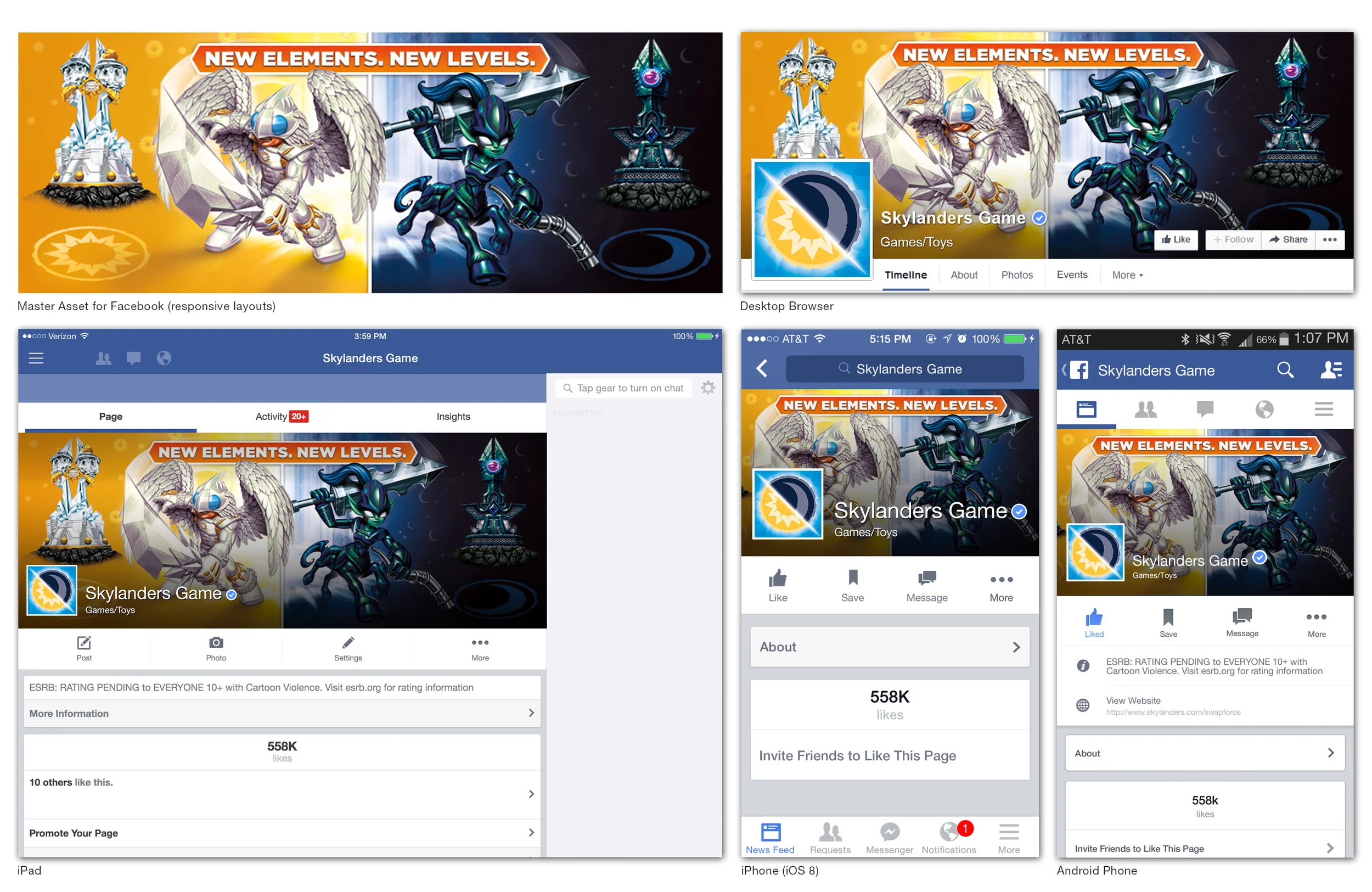 Light & Dark Element Facebook Skin