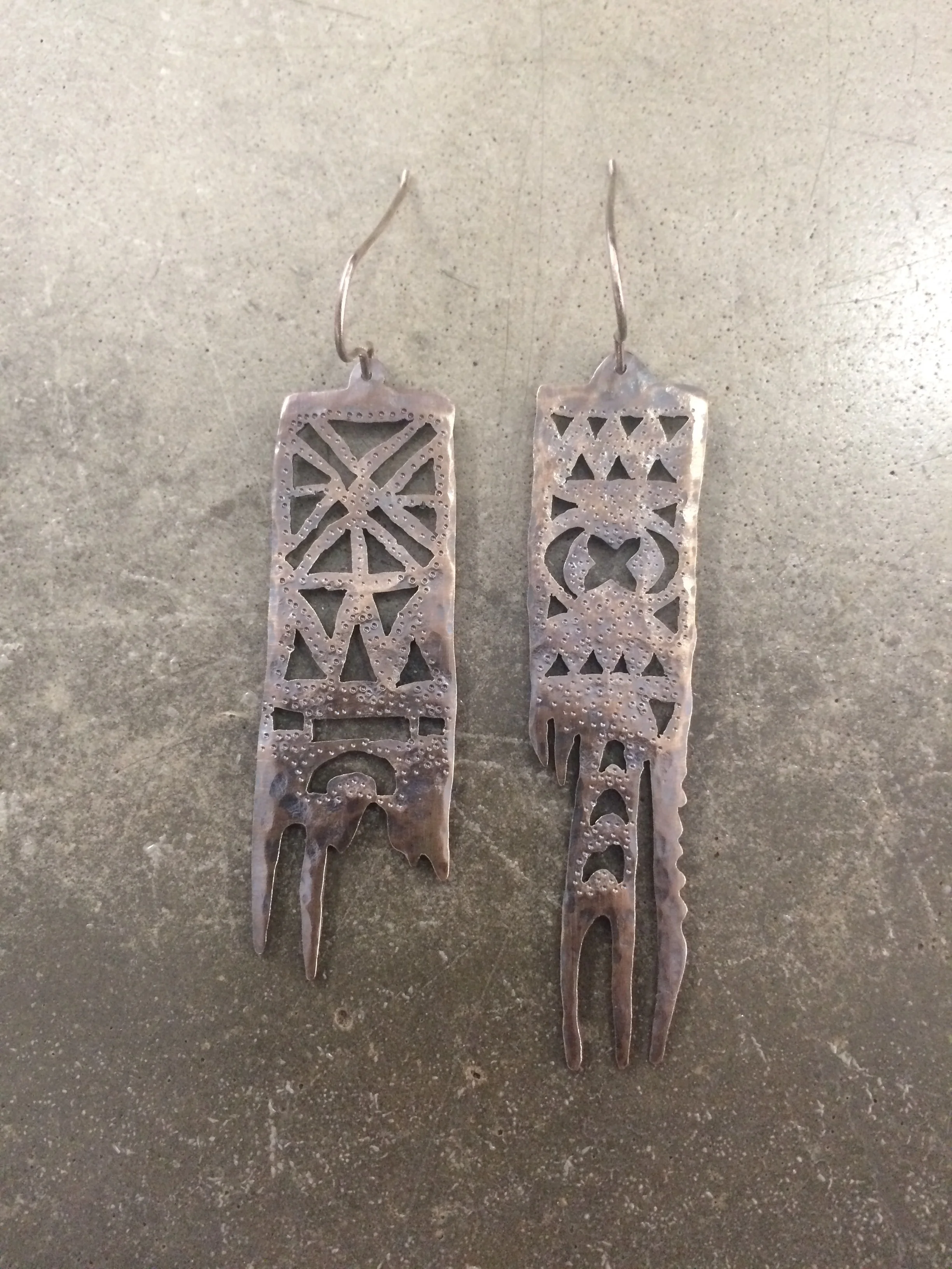 Taro for Dessert earrings sterling silver, oxidized