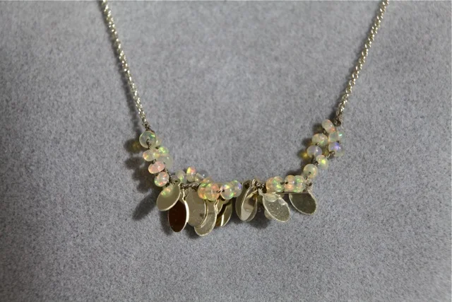 Icy Heart (Ethiopian opal, sterling silver)