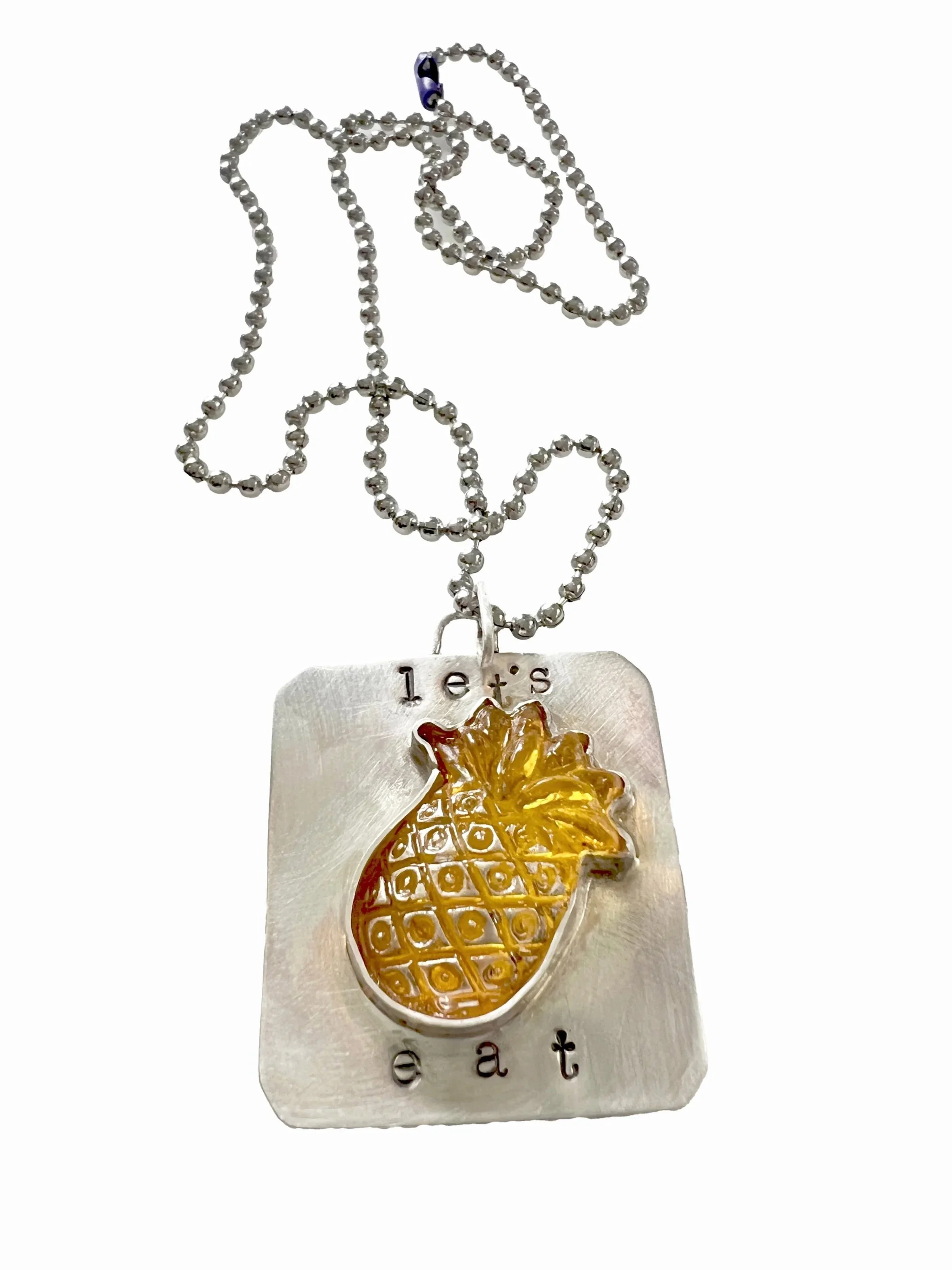 Let's Eat (dog tag necklace)