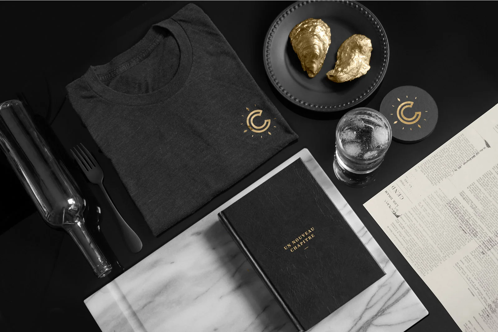 Branding et image de marque réalisés par le studio de design Figure pour le restaurant Cendrillon das Limoilou à Québec.