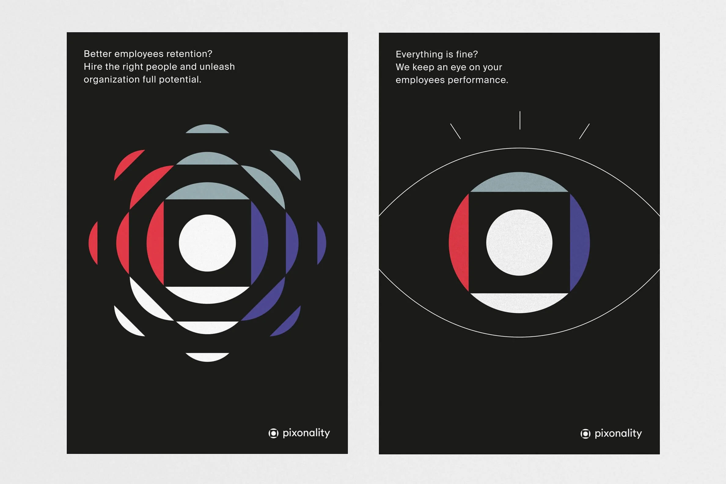 Deux publicités pour l'entreprise Pixonality.