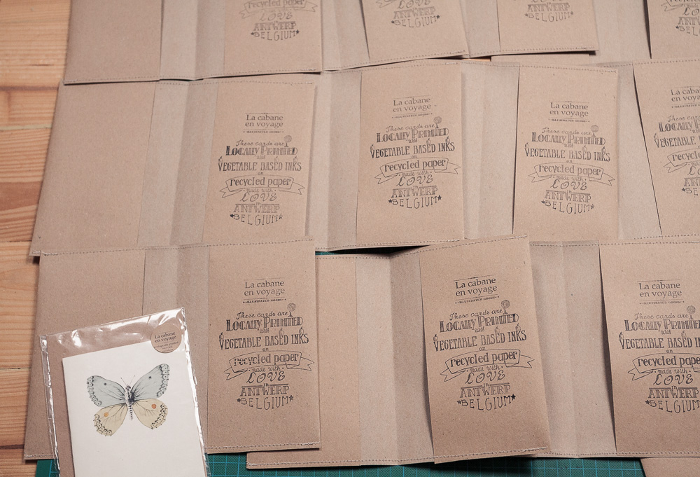 A lot of stitched and stamped sleeves are drying in my atelier.