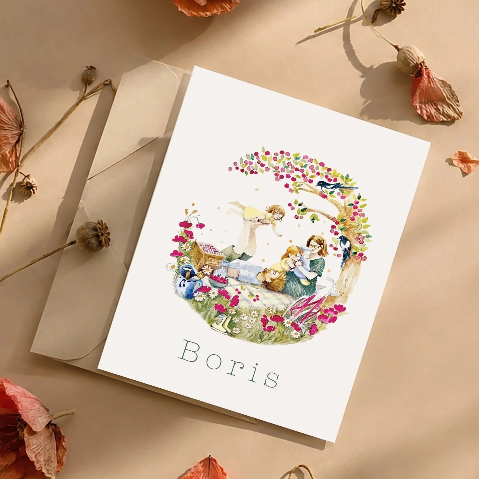 Geboortekaartje familieportret