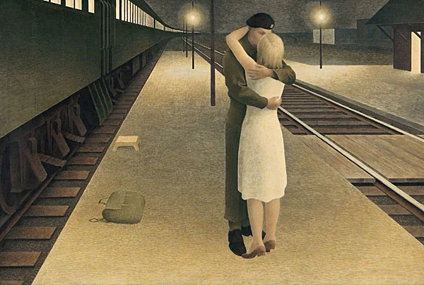 Soldier and Girl at Station / Alex Colville