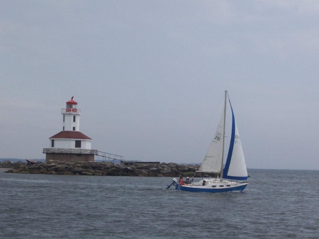Sailing on Tara, summer in P.E.I. He didn't throw me out of this boat. Ever. (Phew)