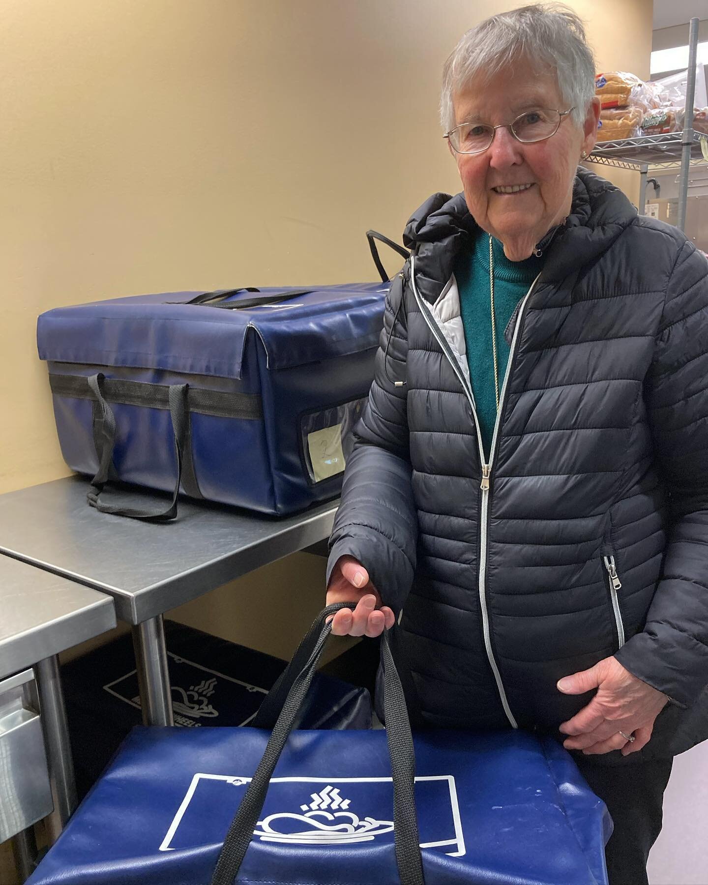 My mother, Rosaleen Mahoney, is a founding member of Summerside Meals on Wheels, from way back around 1978. She worked as a coordinator  at Wedgewood Manor for about ten years, and today, in her eighties, still sits on the board. Here she is proudly 