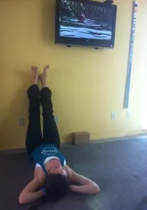 Just enjoying a little Life of Pi — oh ya, and legs up the wall!