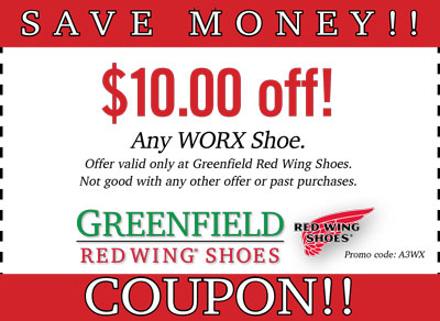 Coupons — Greenfield Red Wing Shoes