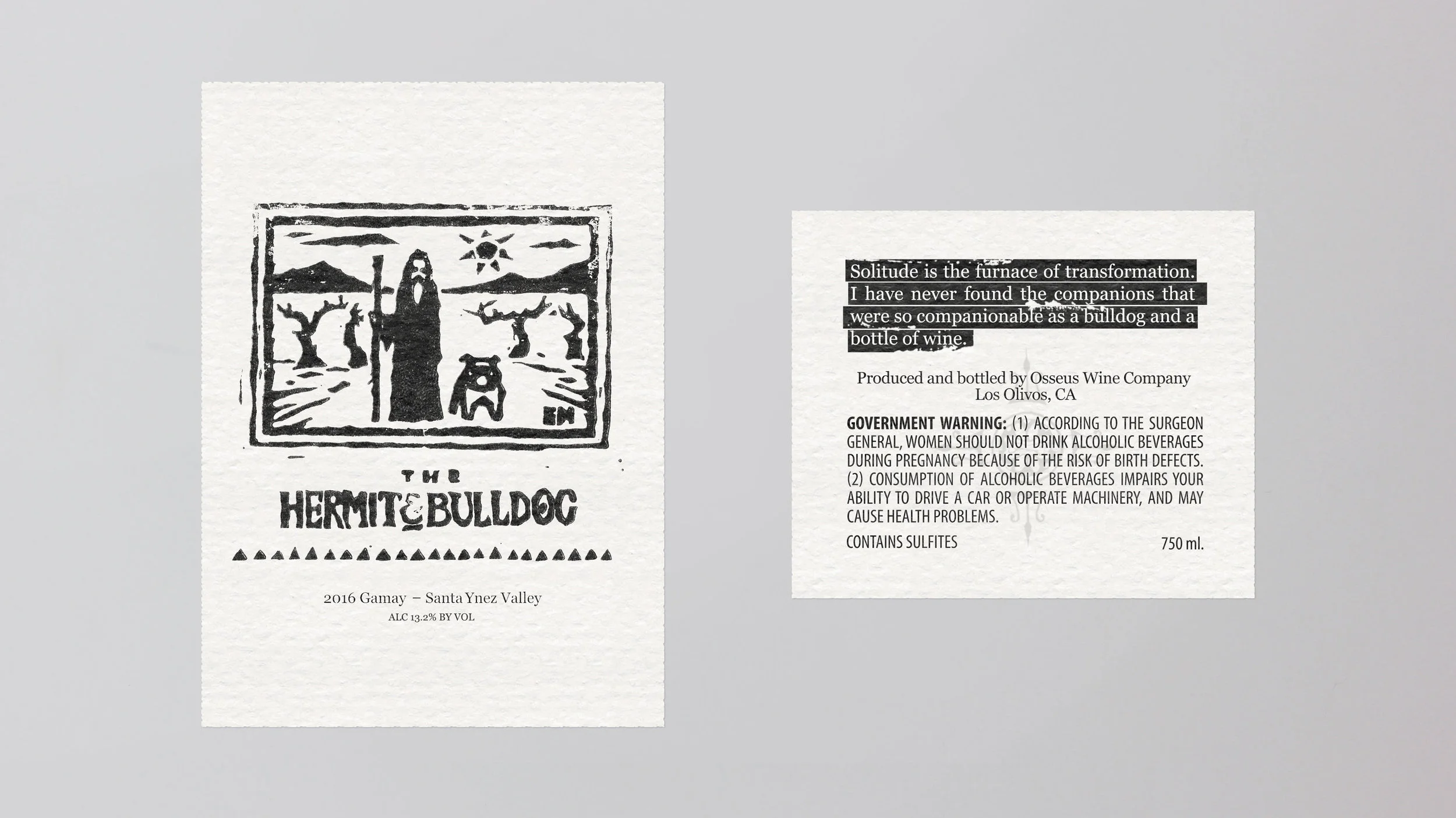 The story of Hermit & Bulldog parallels the life of the winemaker and his English Bulldog Ichi.