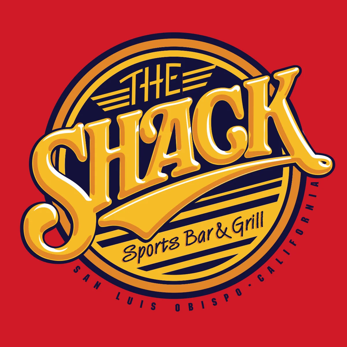 The Shack Sports Bar Round Vintage Logo