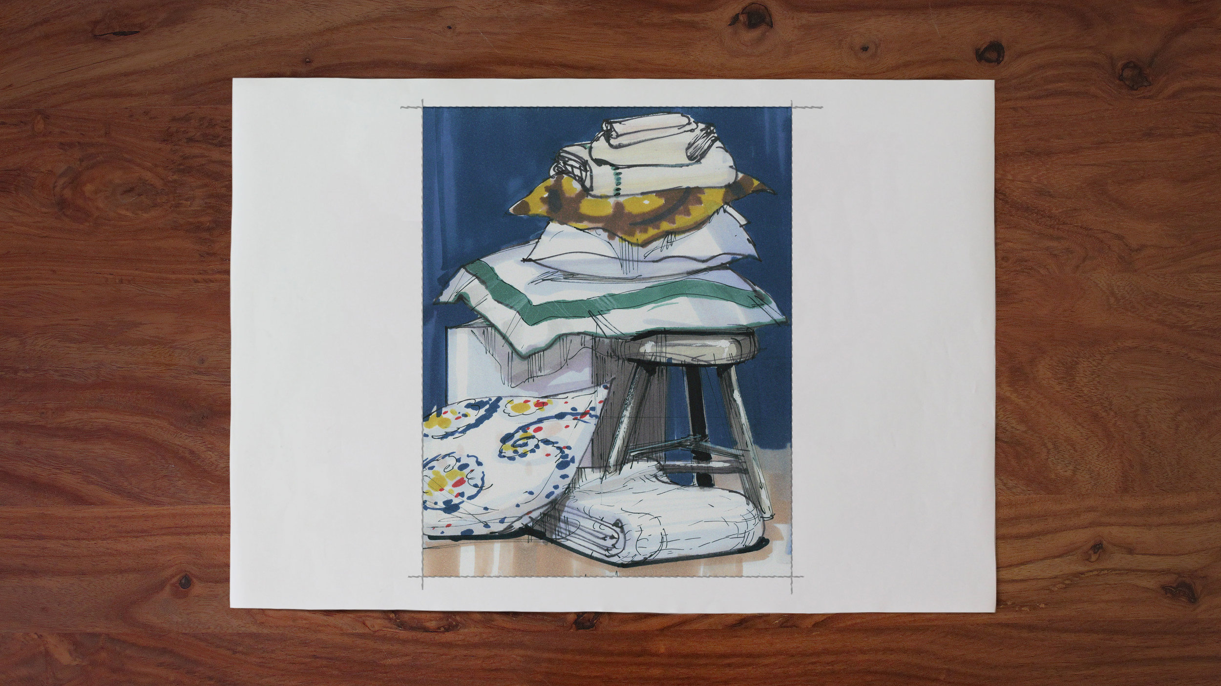 Concept Illustrations for the Pottery Barn Bed & Bath Fall Catalog 2015.