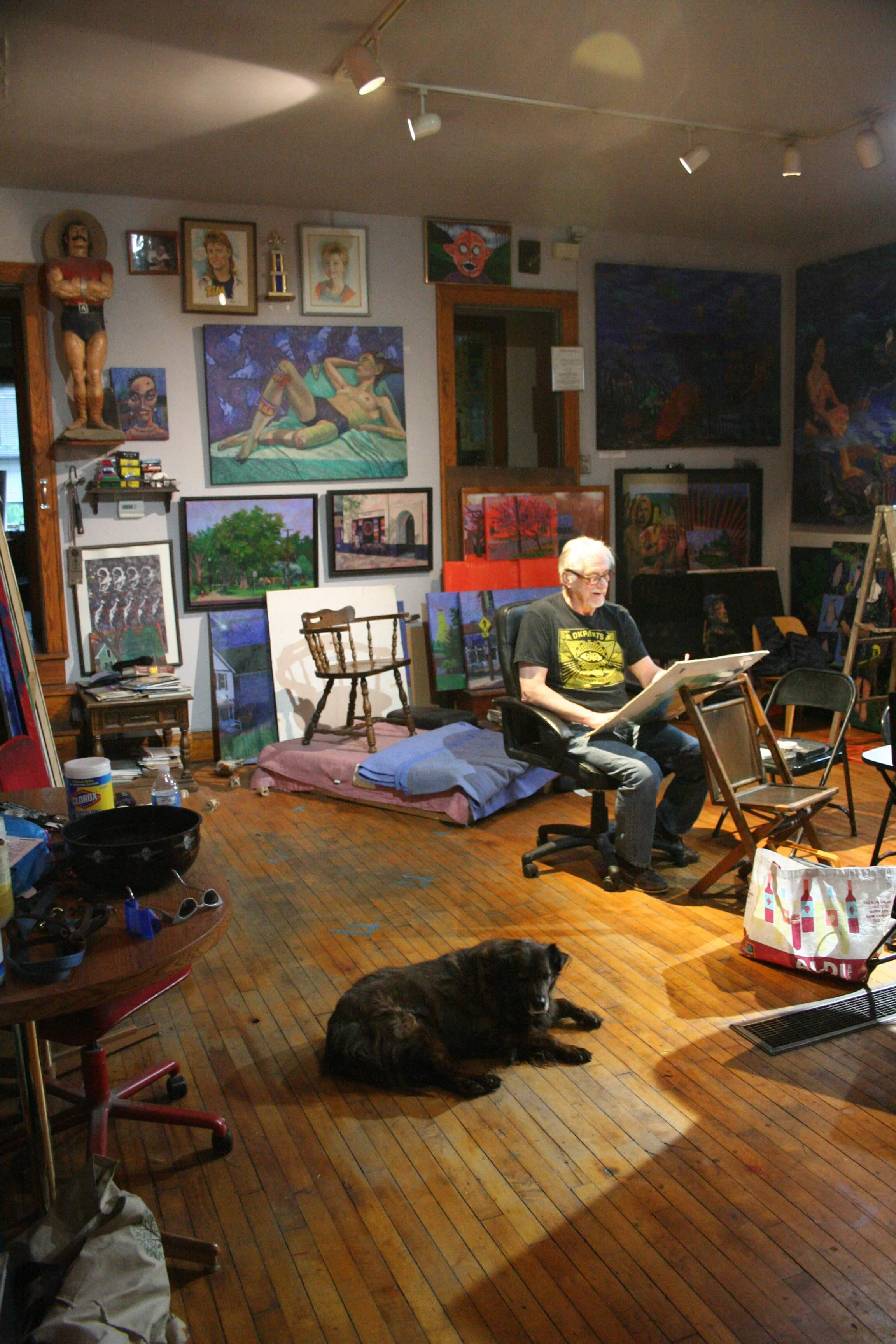 Brian Pierce in Timothy Herron's studio