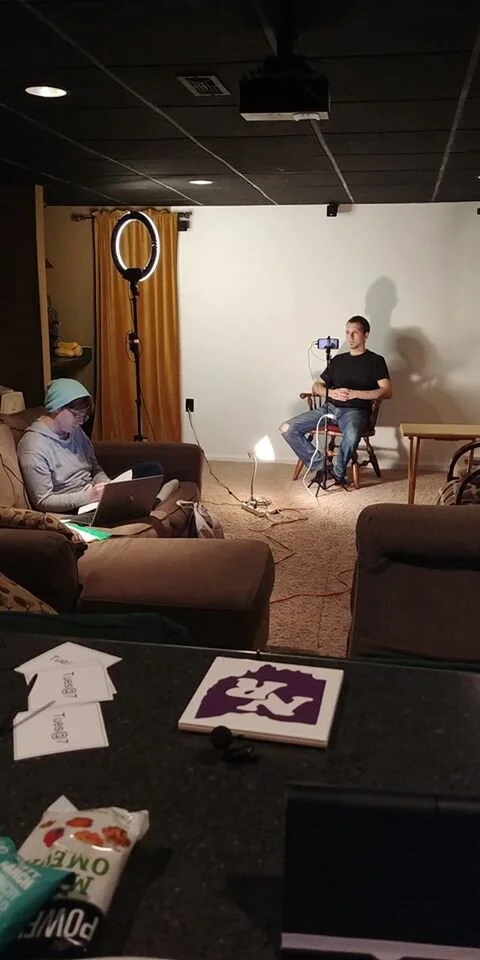 Jake Walters and Rowan Ardin Henderson hanging out during the taping.