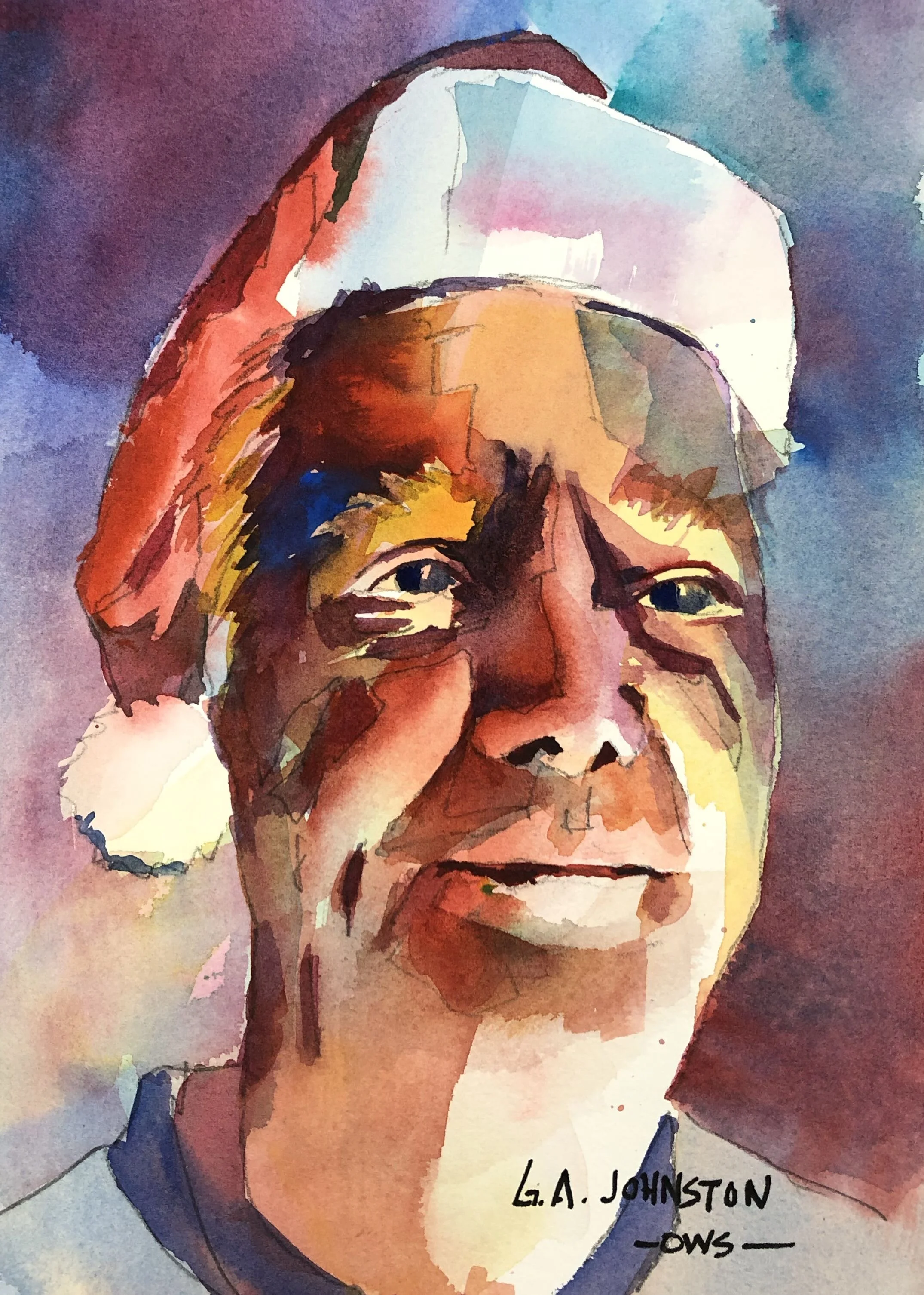 Gary Johnston did this watercolor of Timothy Herron. 12-25-20