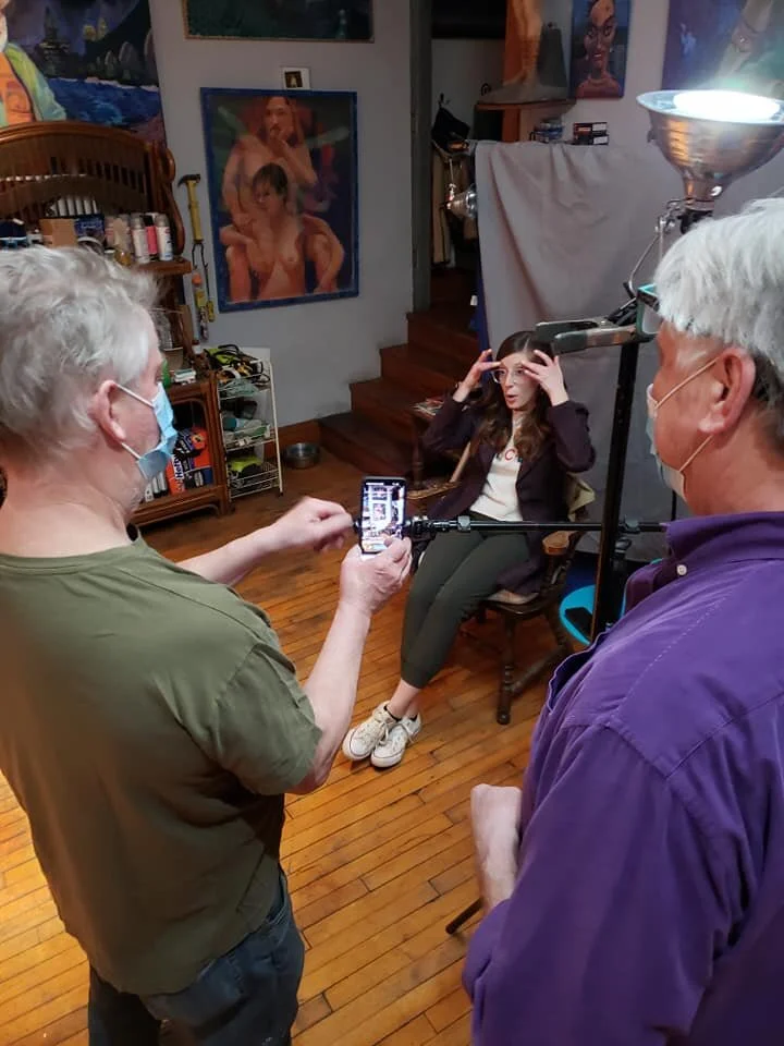 Timothy Herron and Brian Pierce setting up phone camera. Photo by Roger Miller