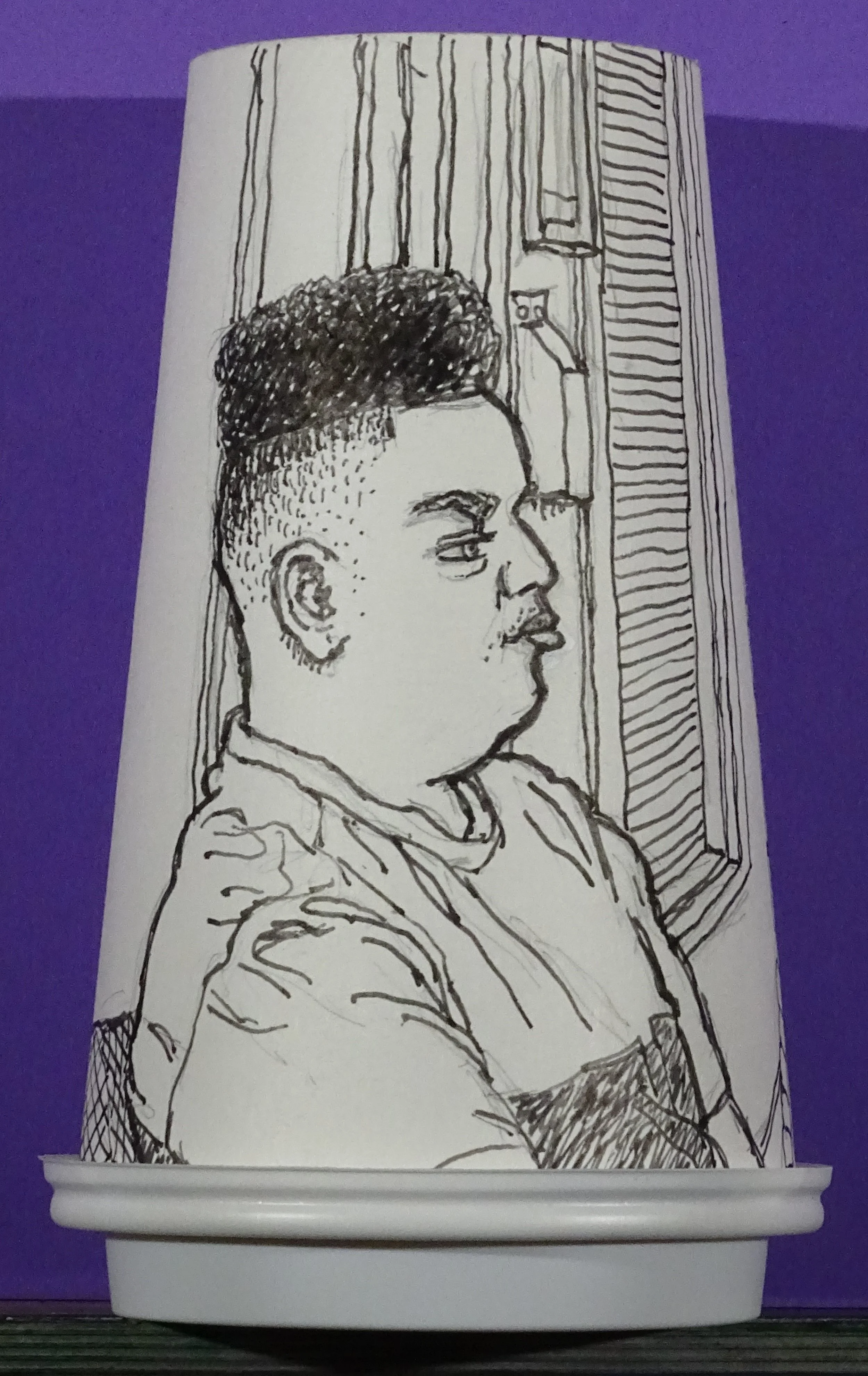 Jack Flotte coffee cup portrait