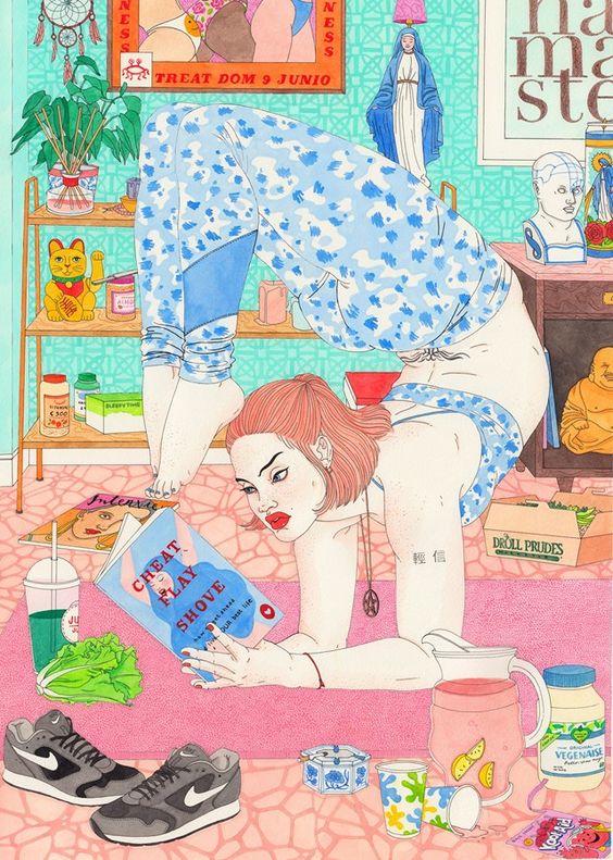 By Badass Laura Callaghan: Check out her reaction to how brands use social media to market our own lives back to us here . The series is called Aspirational, and it combines two of my greatest loves -- pop illustrations of sassy ladies and a general inclination to take down The Man. Also, it loosely inspired this blog post, which is about bullshit.