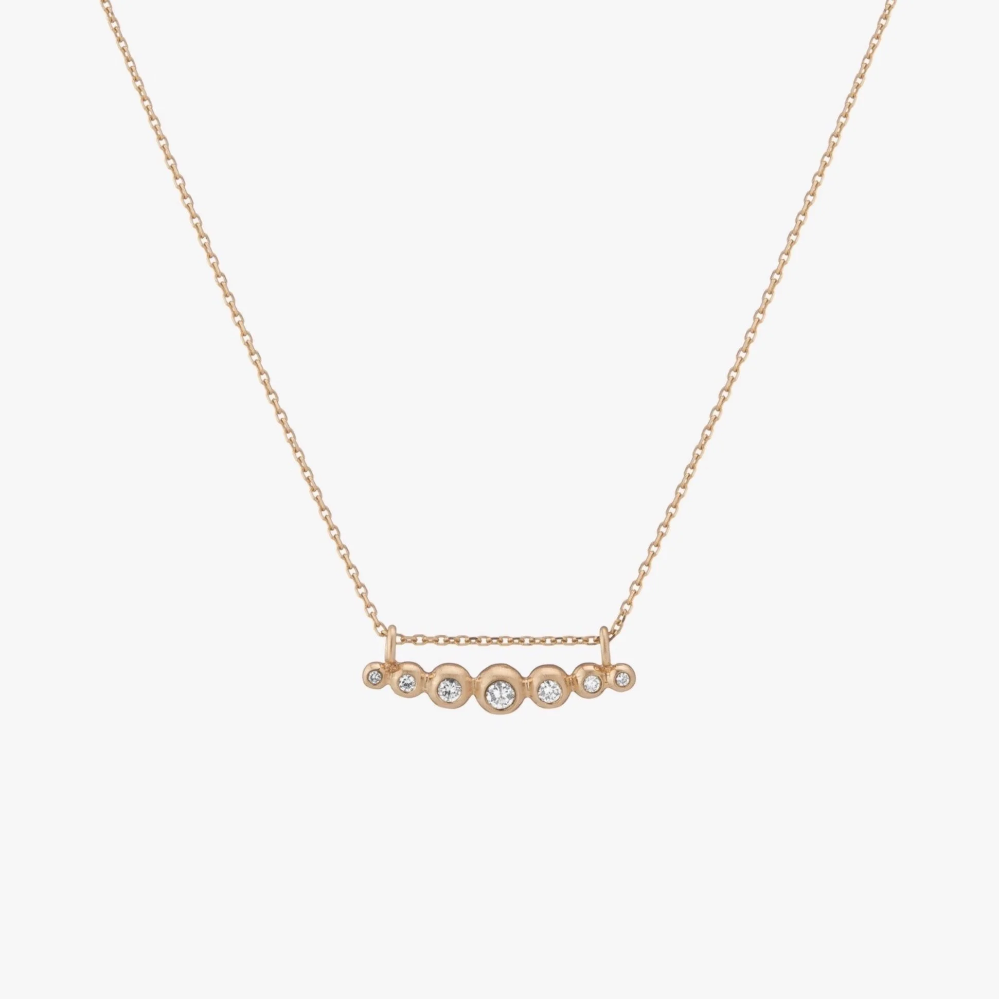 Curved Granules + Diamond Necklace