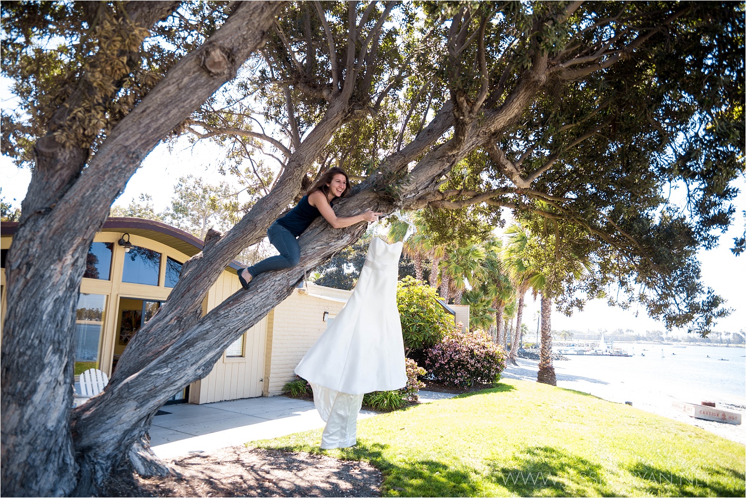 Here's that shot of my second shooter Kelsee that I was talking about! She held on to the dress in the wind while I grabbed a couple shots of Megan's beautiful dress in San Diego.