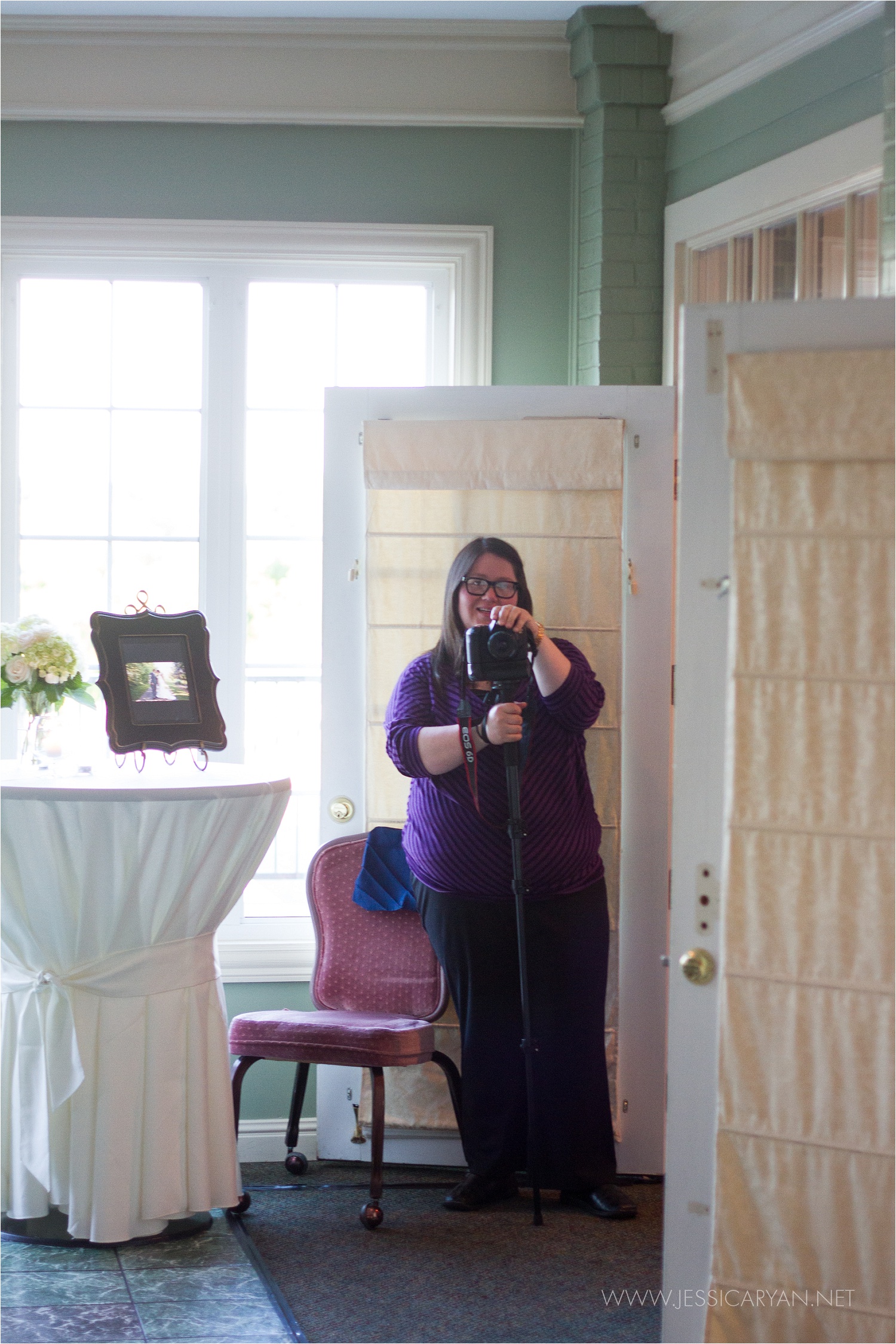 Caught Leah working hard shooting the video for Melissa & Nathan's wedding!
