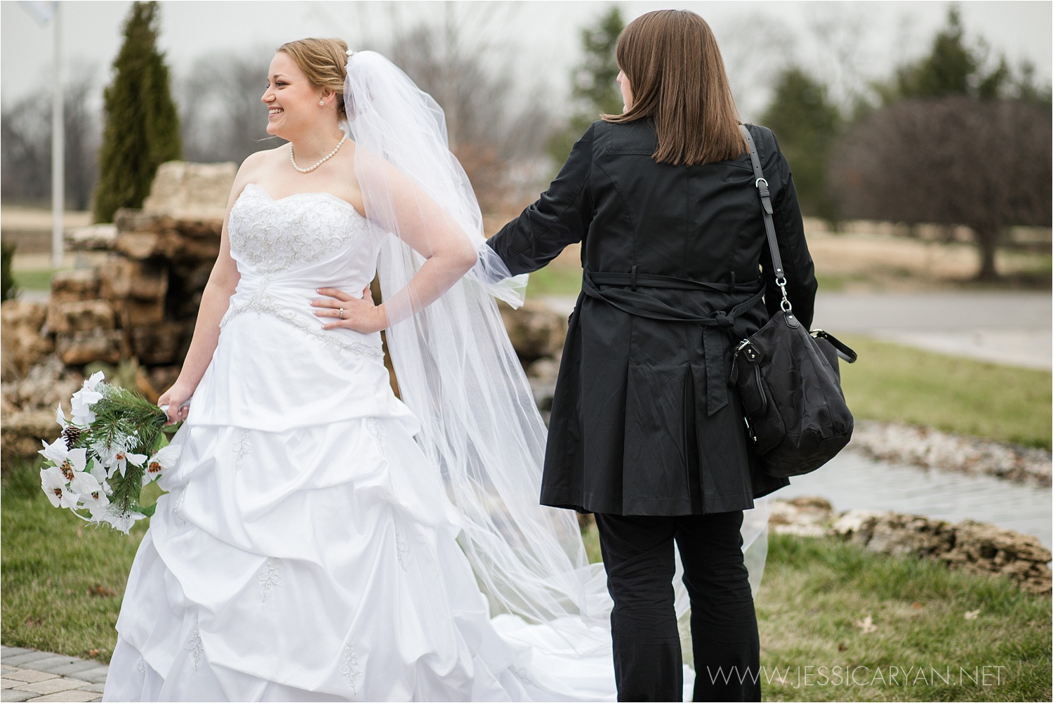 Sarah doubles as a veil fluffer too and she is amazing at it!