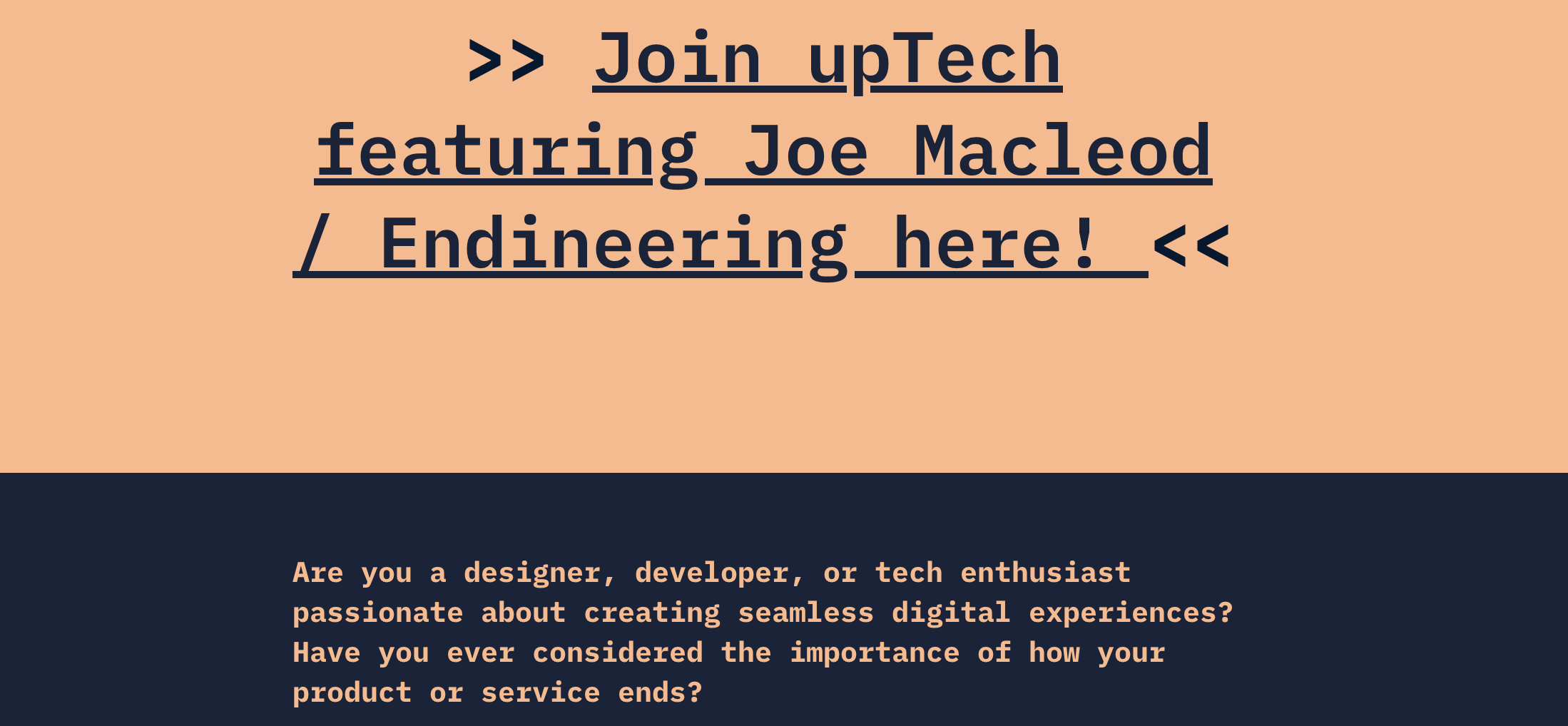  Join upTech featuring Joe Macleod / Endineering here! | Softhouse / upTech
