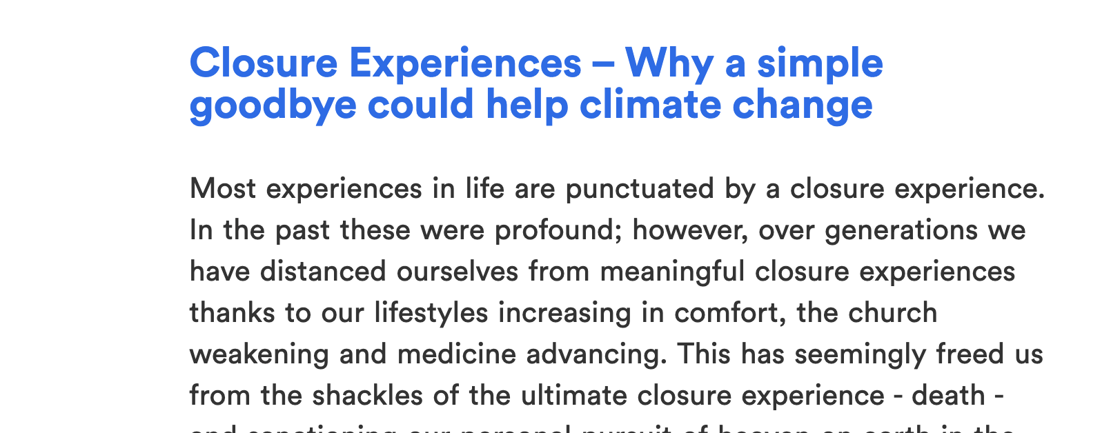 Closure Experiences – Why a simple goodbye could help climate change | IXDA