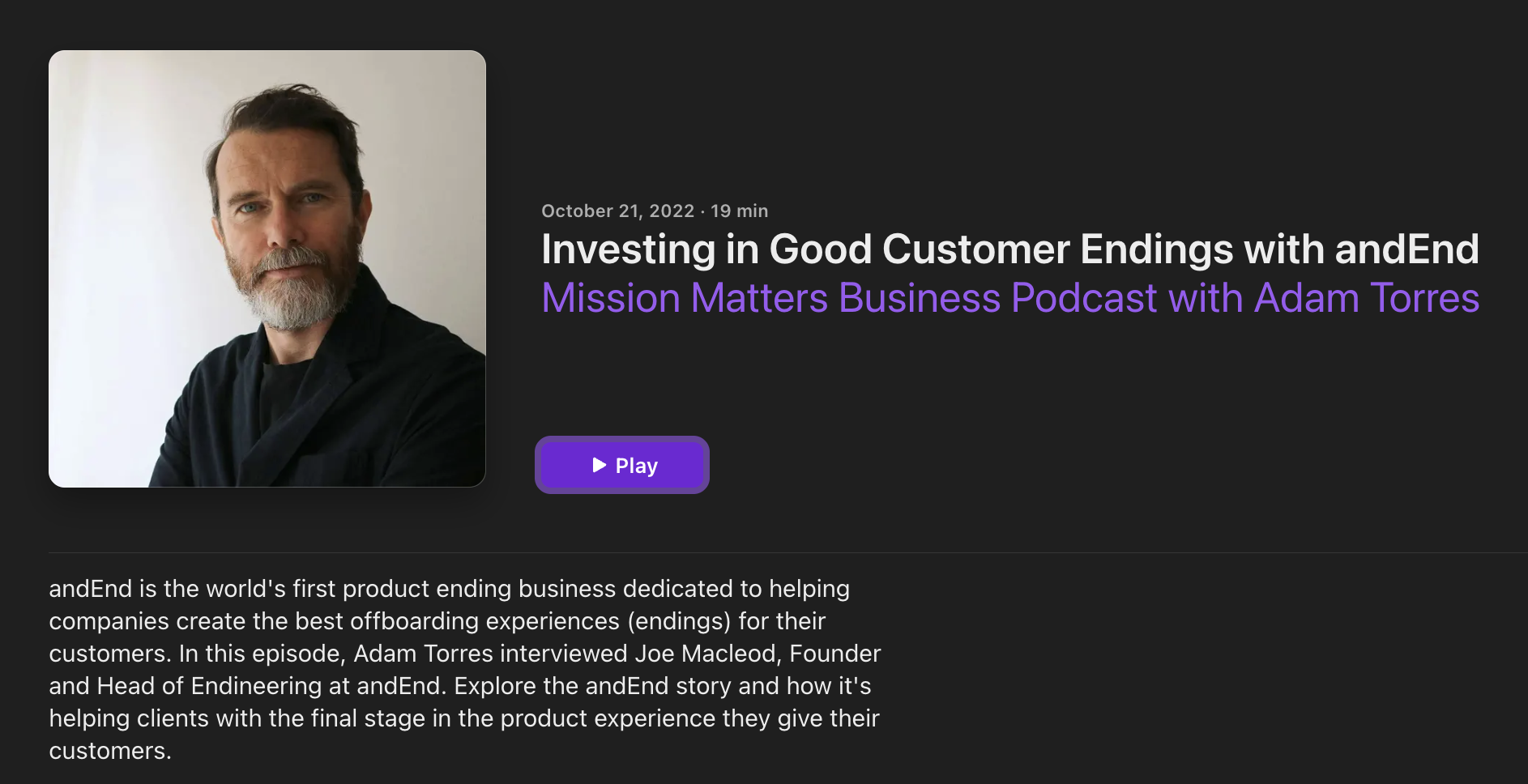 Interview with Joe Macleod, Founder &amp; Head of Endineering at andEnd | Influential Entrepreneurs With Mike Saunders