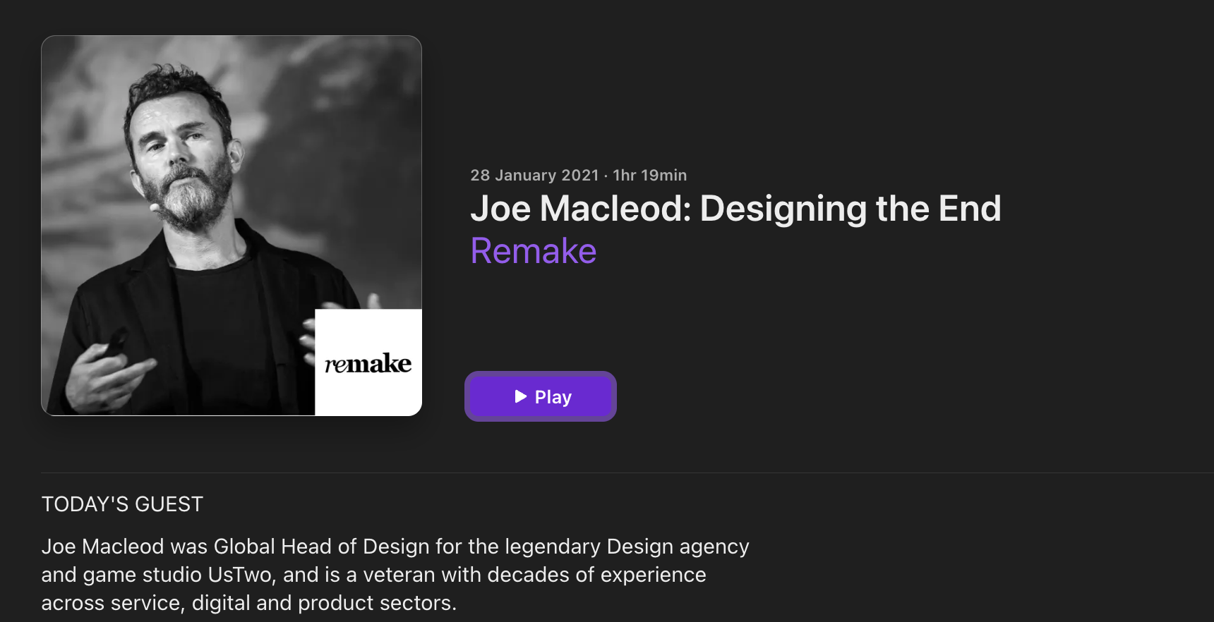 Joe Macleod: Designing the End | Remake