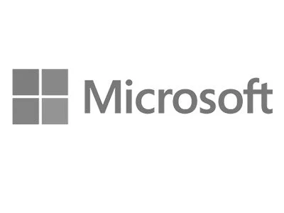 Microsoft logo with four squares and text