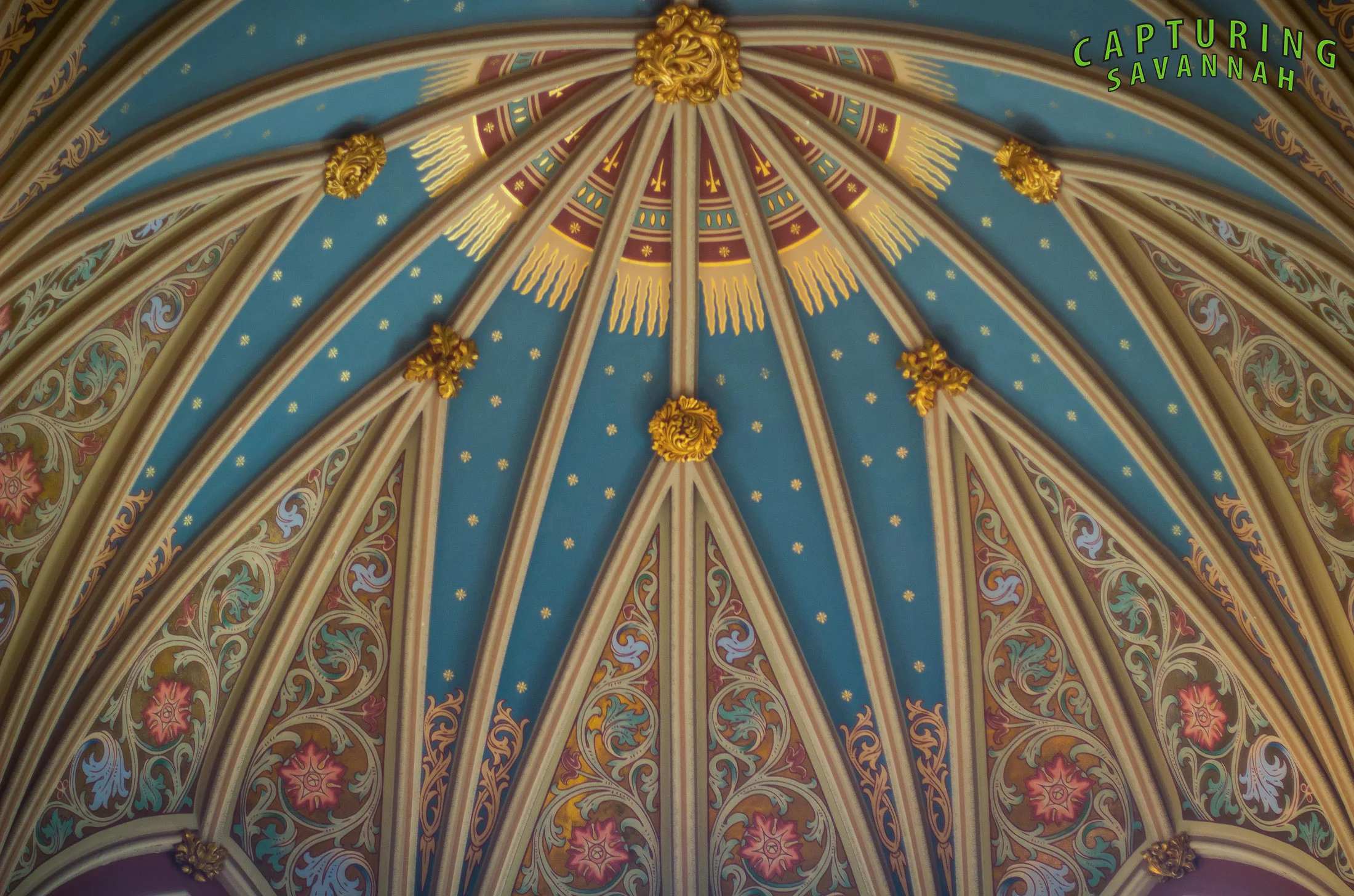 The Saint John's Cathedral is a Savannah treasure! All the paintings, 3-D images, stain glass windows, ect, make for amazingly beautiful images. There are multiple chances for great symmetry imagery throughout the Cathedral.