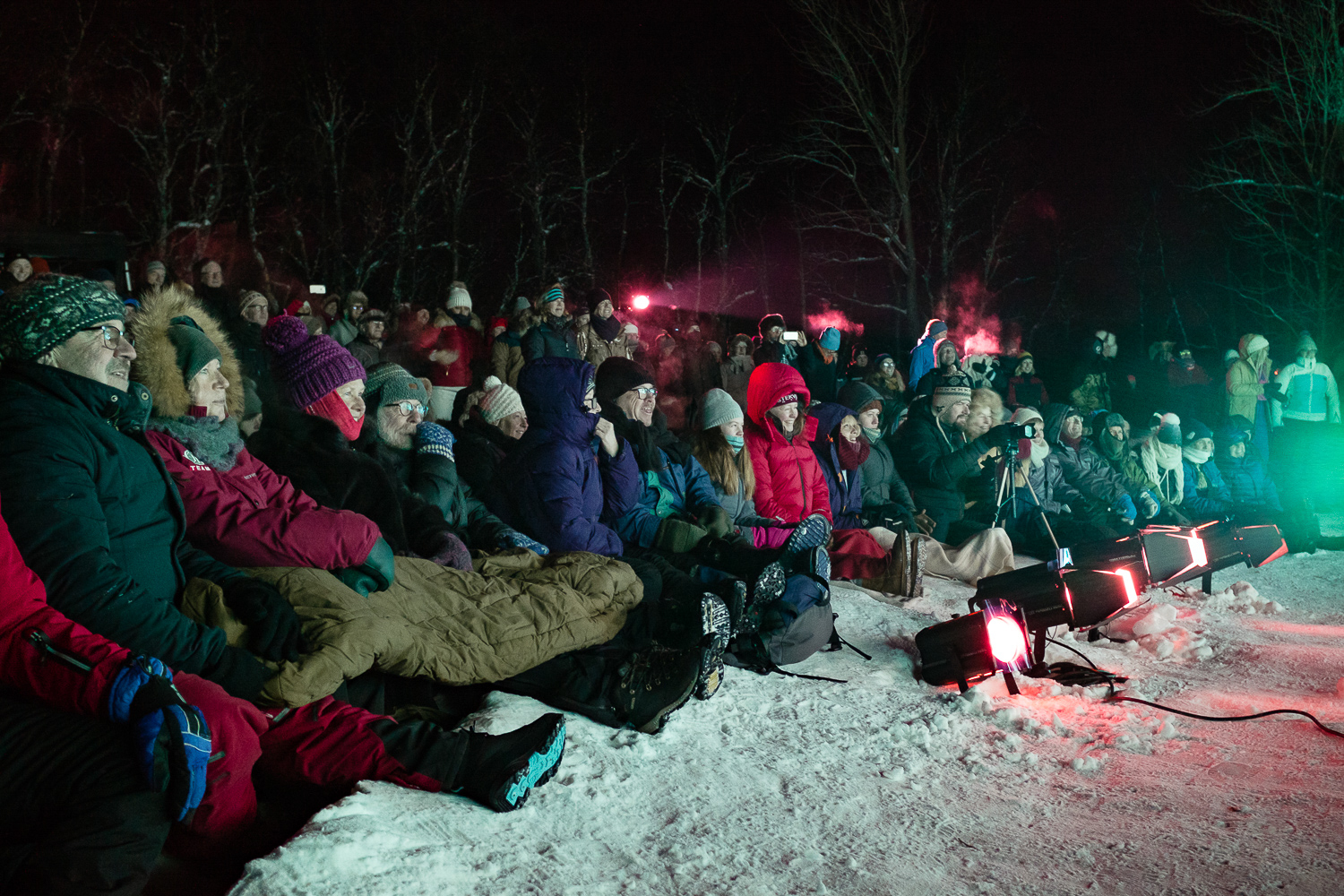 Still air, a full moon and -20ºc = a perfect Ice Music Festival. Photo: Emile Holba