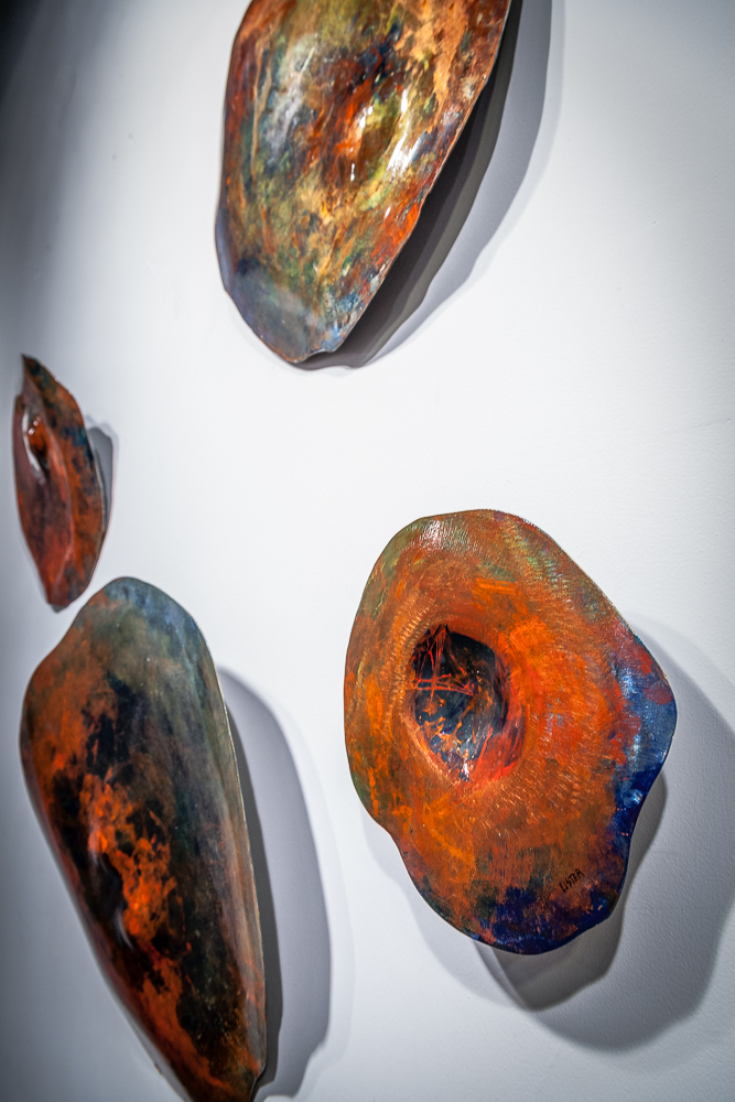 hammered copper discs