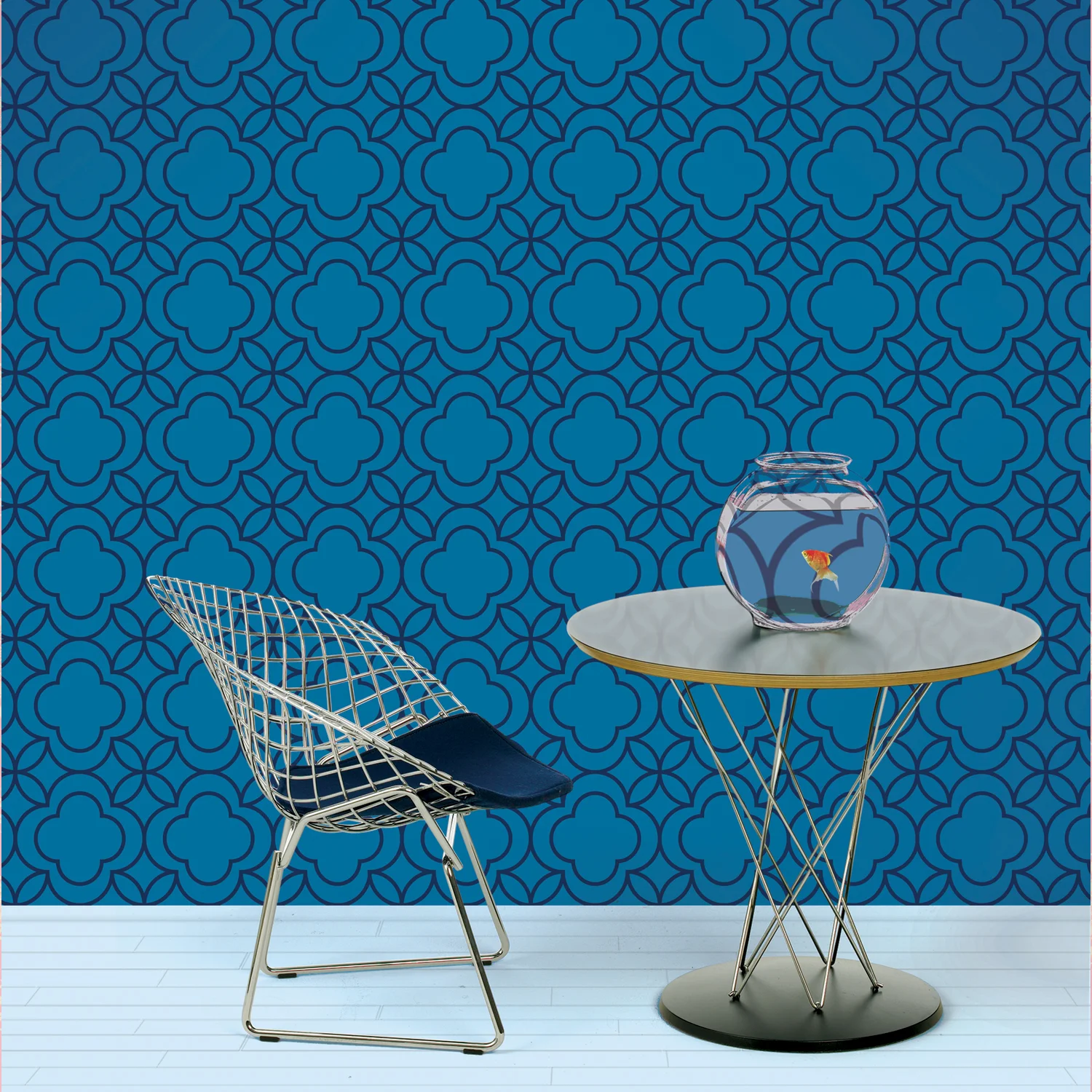 Quatrefoil Blue
