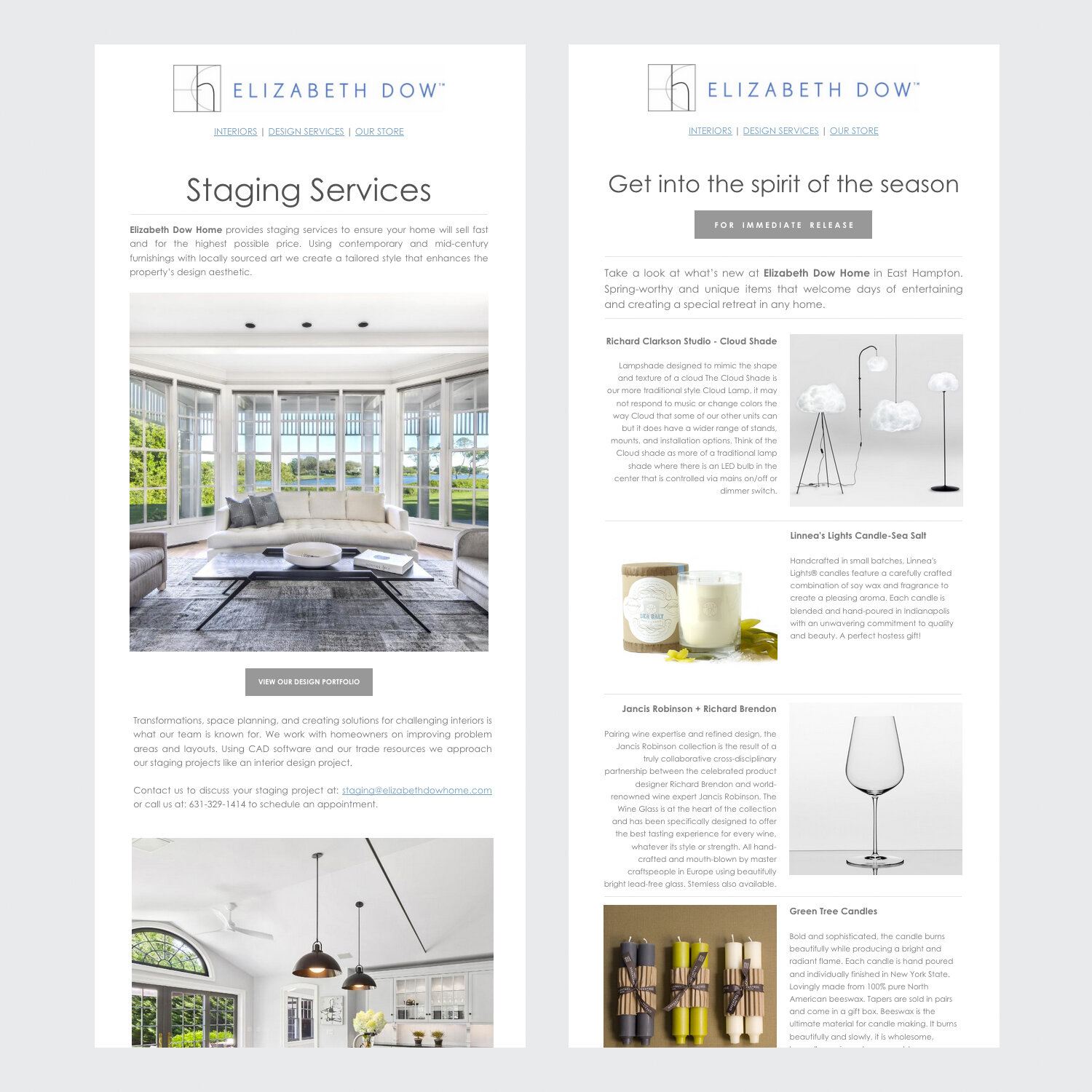 Various Email Campaigns - Mail Chimp &amp; Constant Contact