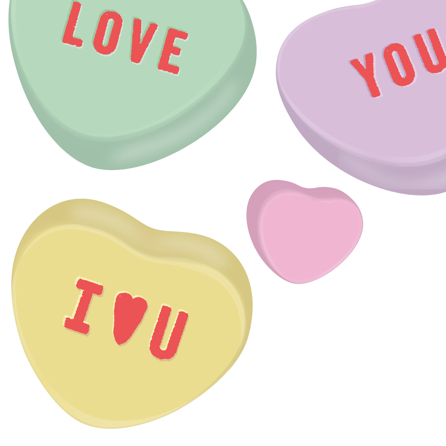  Candy Hearts - Wall Decals 