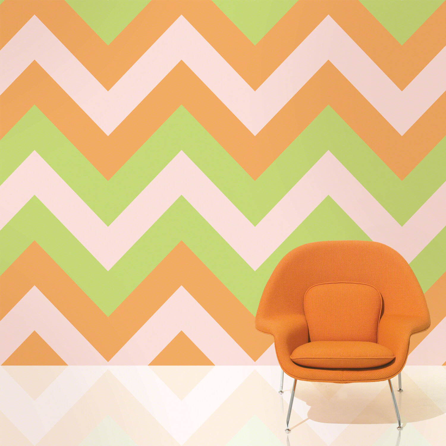 Composite image of Wallcandy Arts’ vinyl wallpaper and stock image using Photoshop and Illustrator 