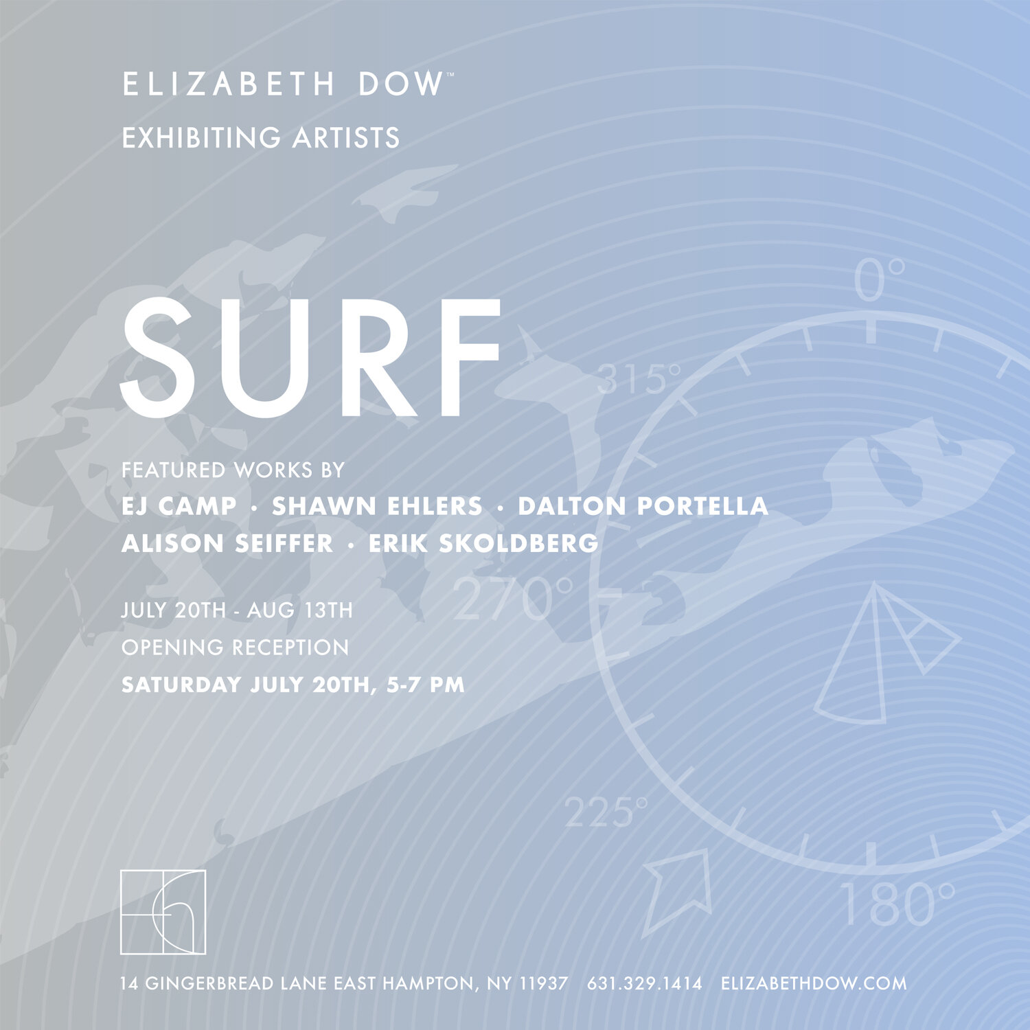  ELIZABETH DOW HOME - Surf Show art exhibition digital invite 